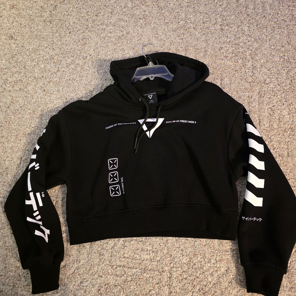 Fabric Of The Universe Womens Crop Hoodie Large - Picture 3 of 11